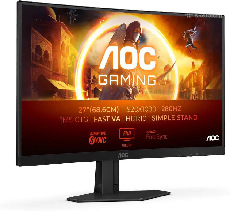 Aoc Gaming 27" 280hz, 1 Ms, Fhd lenktas