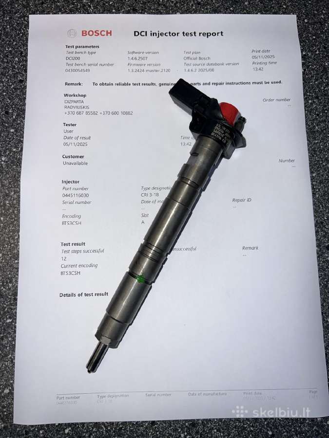 0445116030 03l130277 2.0 Tdi Purkstukai