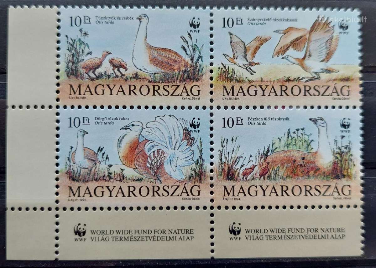 Vengrija 1994 Wwf paukščiai, švarus, Michel 4282-4