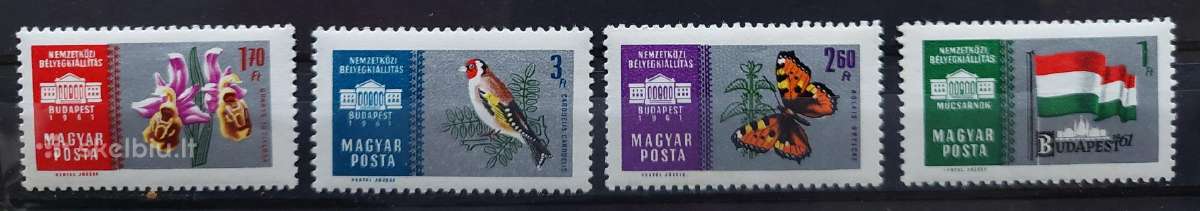 Vengrija 1961 gamta, švarus, Michel 1765a-1768a