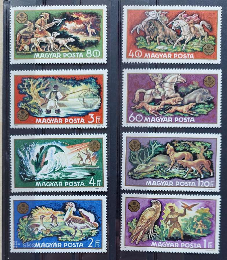 Vengrija 1971 medžiokle, švarus, Michel 2664a-2671