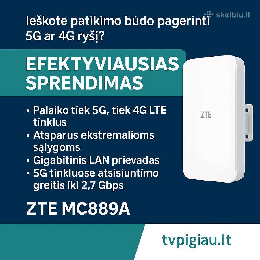 5G /4G+ greitas Išorinis lauko modemas Zte Mc889a