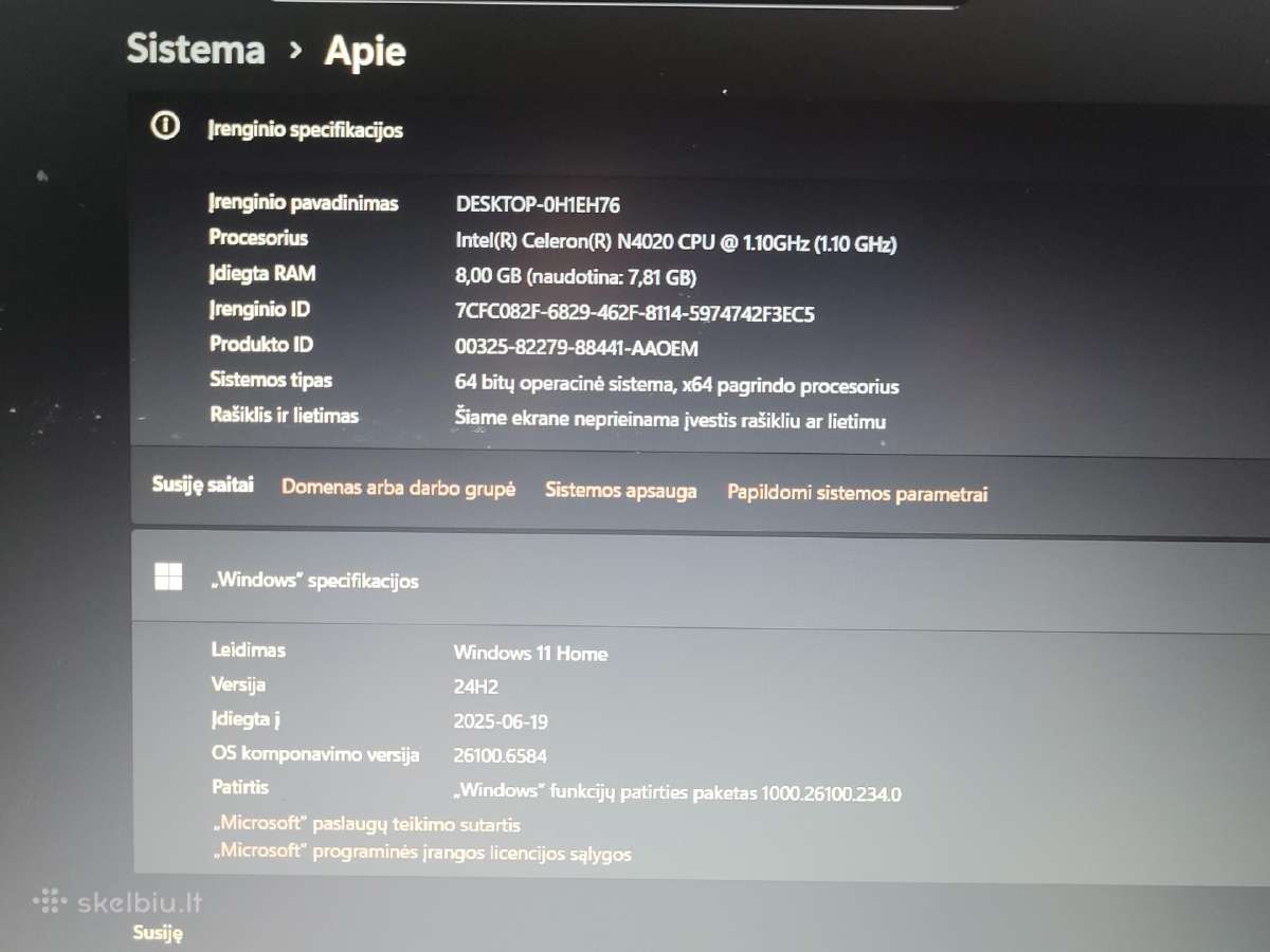 Lenovo v15 igl 82c3 15.6 intel 8gb 256gb 512mb uhd - nuotraukos Nr. 2
