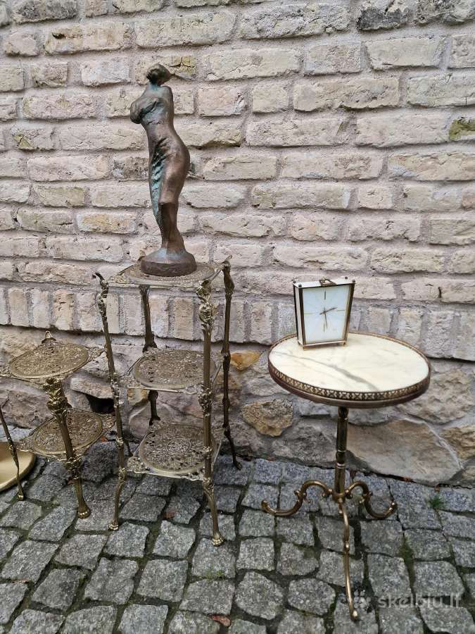 Vintažinis žalvarinis staliukas su oniksu - nuotraukos Nr. 11