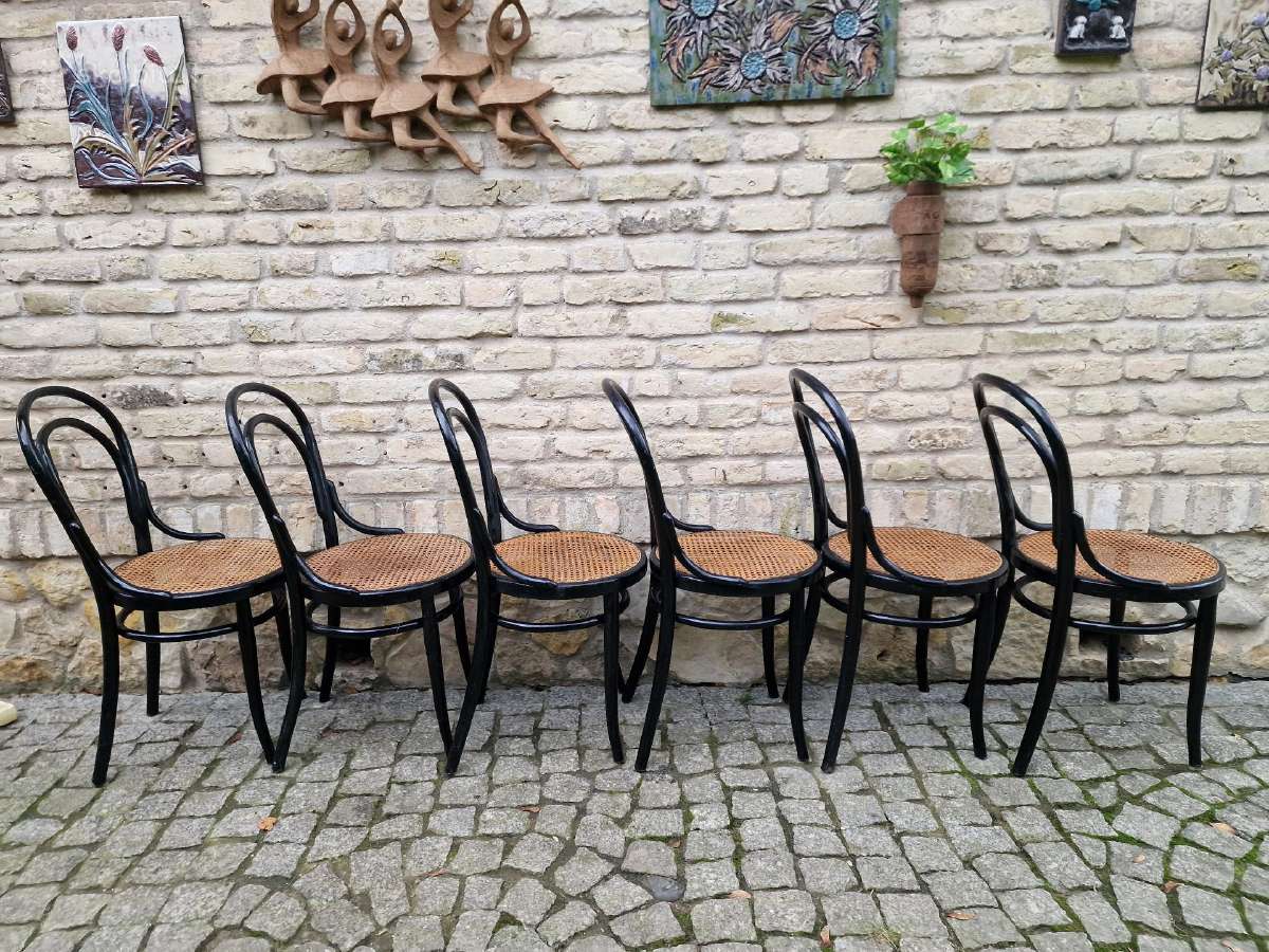 Vintažinės Art Nouveau Thonet nr. 14 kėdės - nuotraukos Nr. 14