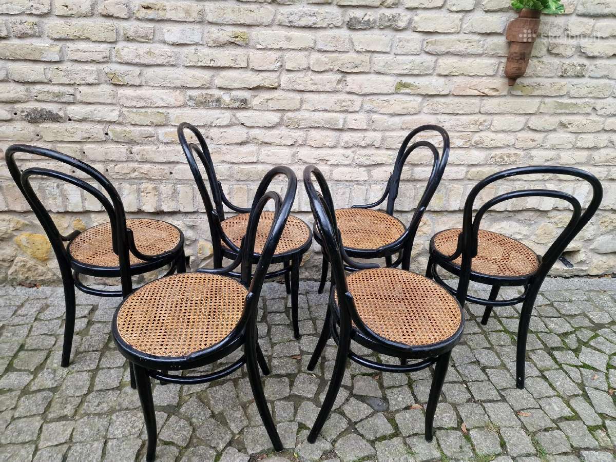 Vintažinės Art Nouveau Thonet nr. 14 kėdės - nuotraukos Nr. 31