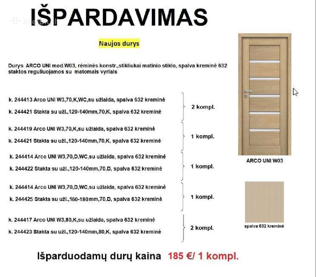 Vidaus, lauko, priešgaisrinės ,techninės durys - nuotraukos Nr. 4