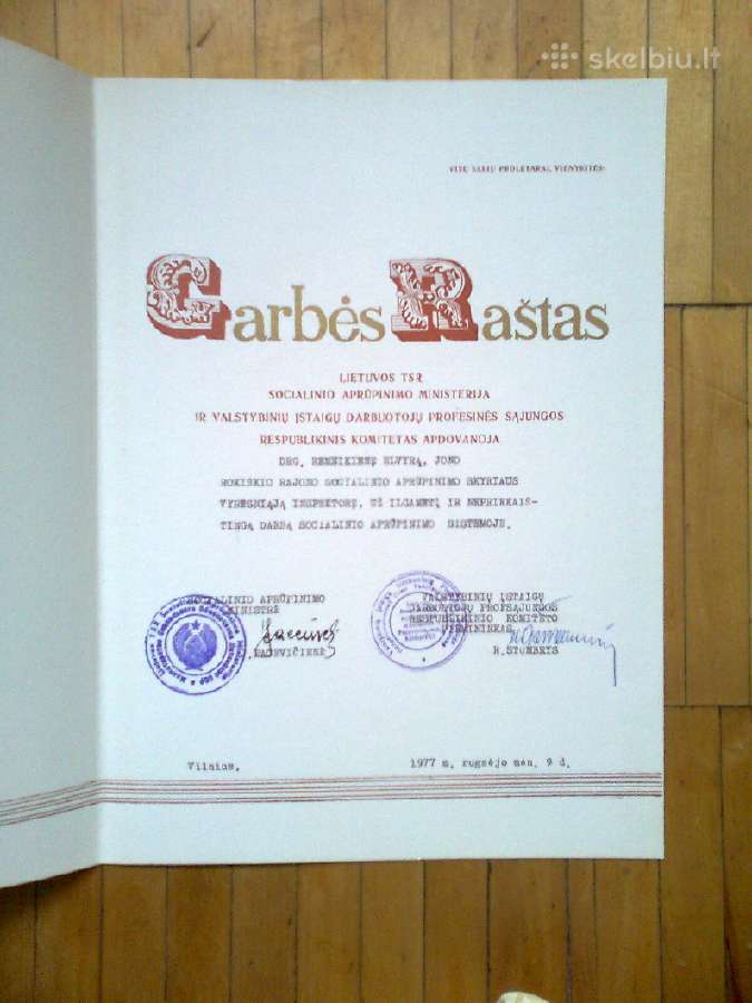 Ltsr soc. aprupinimo prof. komiteto garbes rastai - nuotraukos Nr. 4