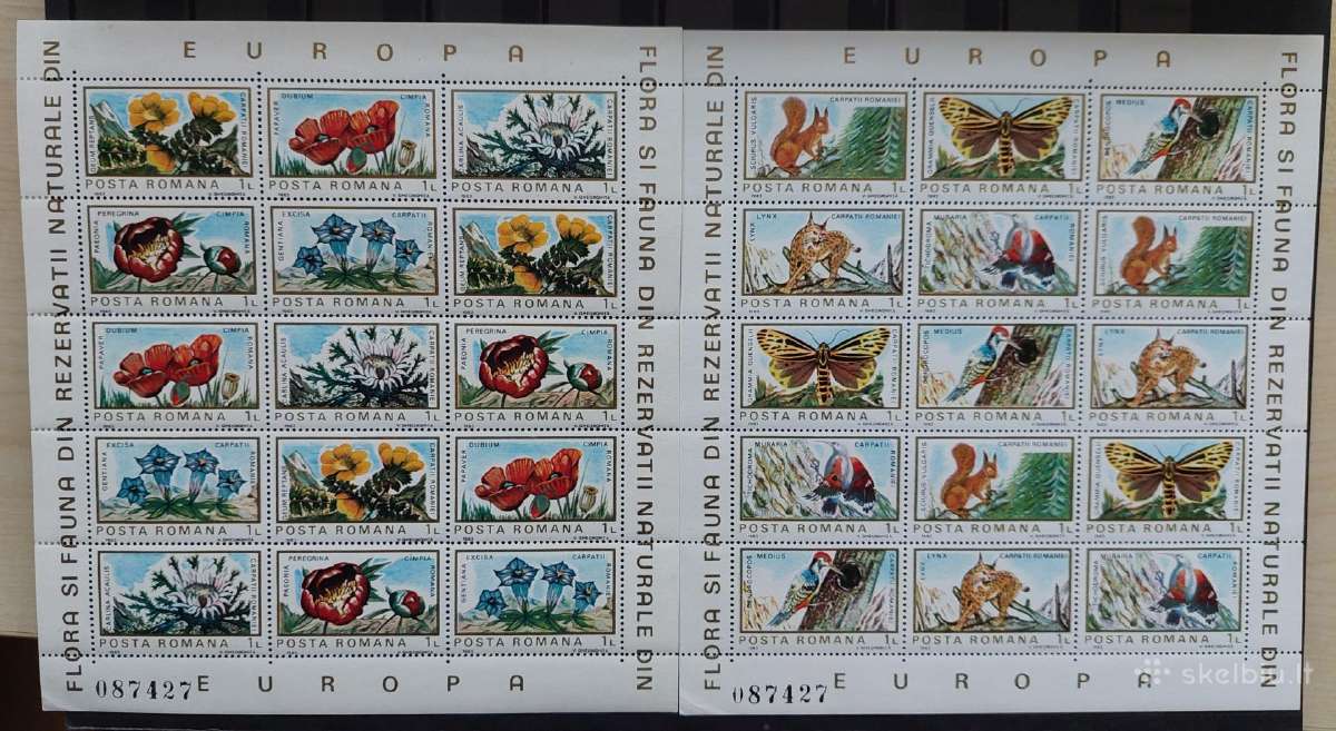 Rumunija 1983 fauna ir flora, švarus,lapeliai Mich