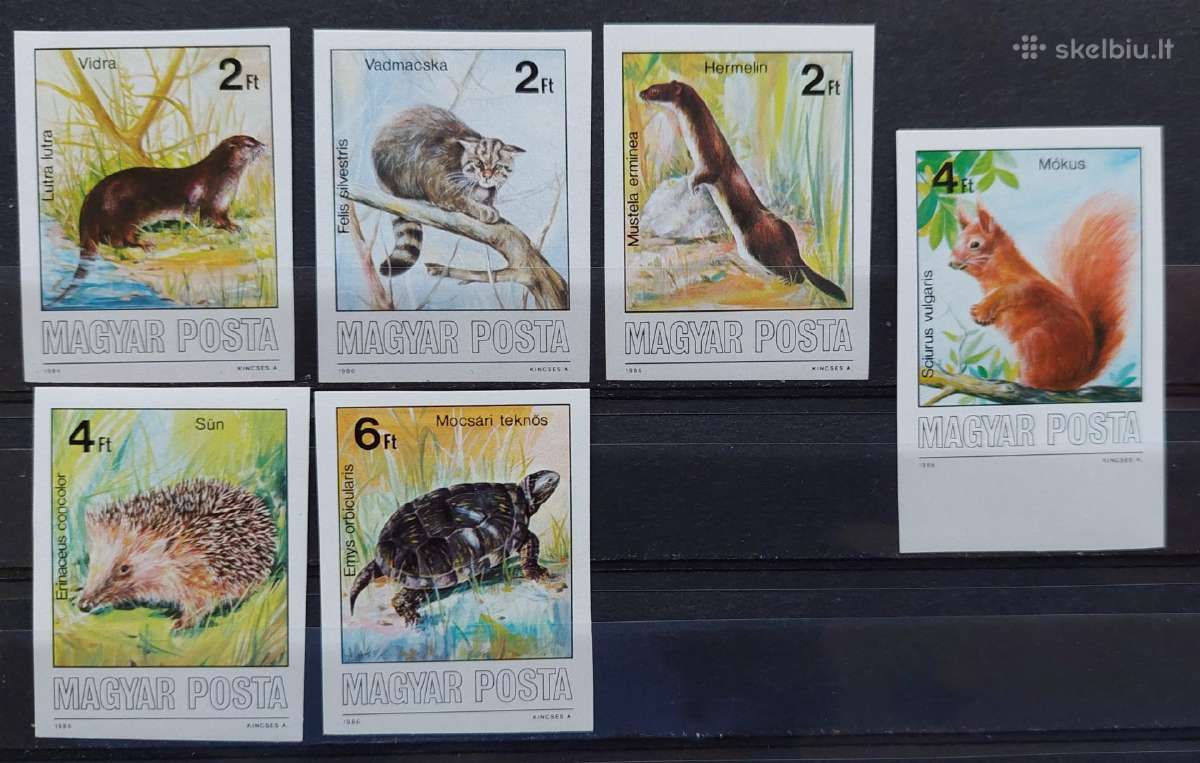 Vengrija 1986 gyvūnai , švarus, Michel 3860b-3865b