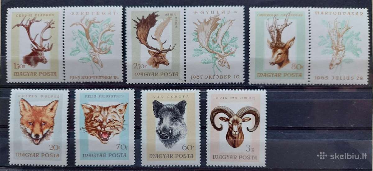 Vengrija 1966 gyvūnai , švarus, Michel 2079a-2088a