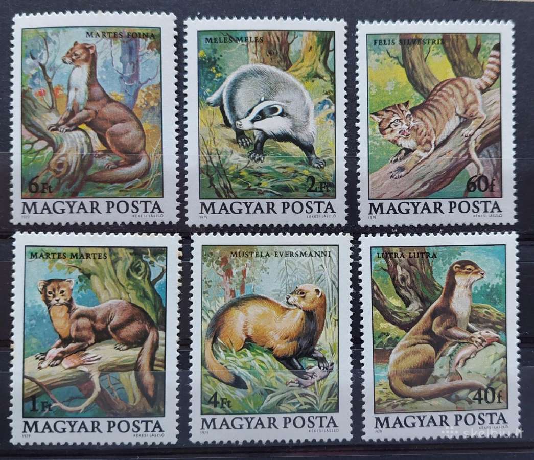 Vengrija 1979 gyvūnai , švarus, Michel 3384a-3389