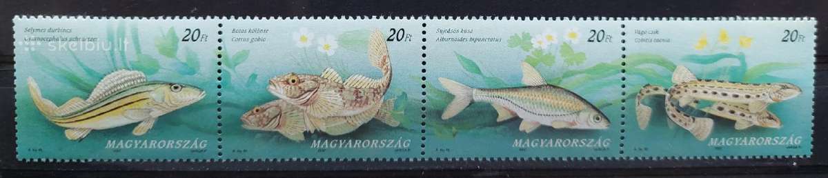 Vengrija 1997 žuvis , švarus, Michel 4457-4460