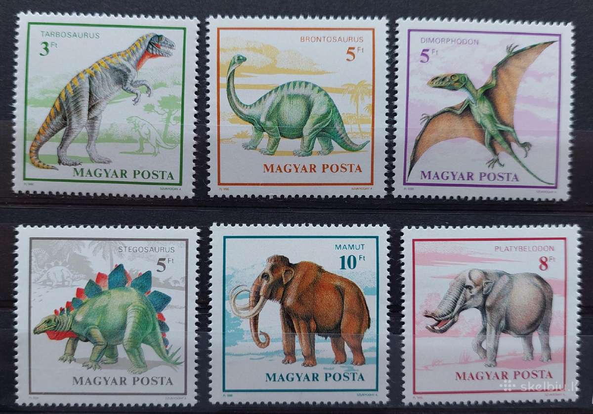 Vengrija 1990 dinozaurai , švarus, Michel 4110a-41