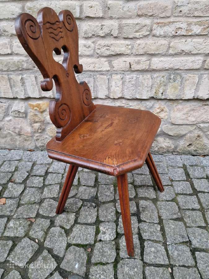 Vintažinė praeito šimtmečio folk art st.kėdė - nuotraukos Nr. 2