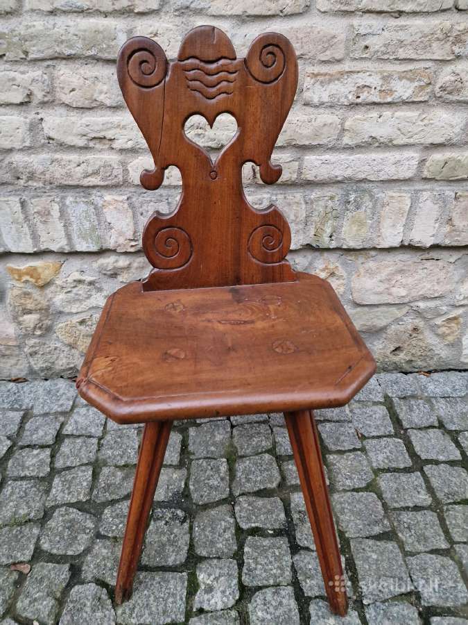 Vintažinė praeito šimtmečio folk art st.kėdė - nuotraukos Nr. 3