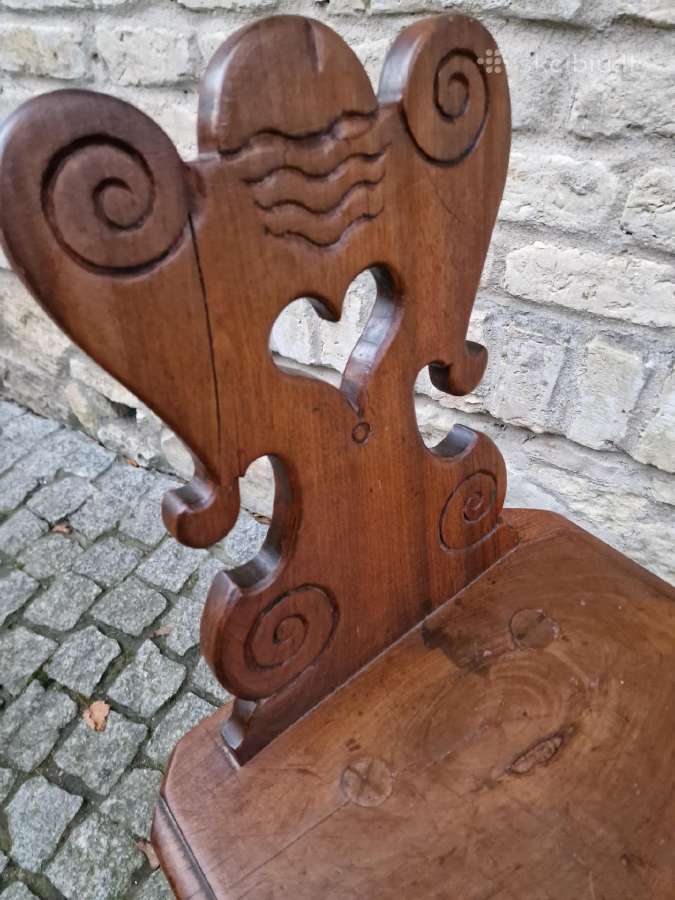 Vintažinė praeito šimtmečio folk art st.kėdė - nuotraukos Nr. 5