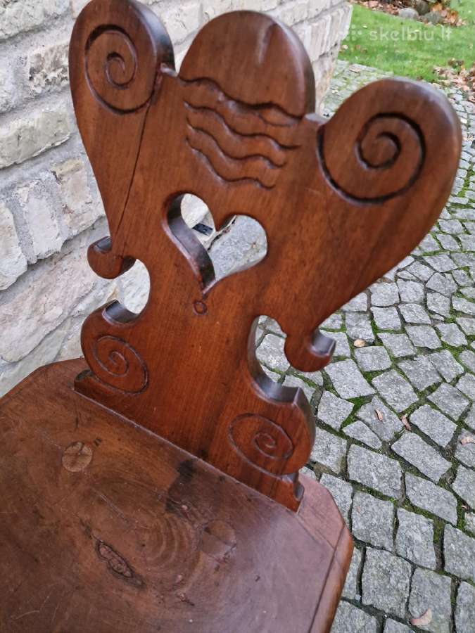 Vintažinė praeito šimtmečio folk art st.kėdė - nuotraukos Nr. 7