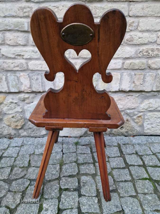 Vintažinė praeito šimtmečio folk art st.kėdė - nuotraukos Nr. 8