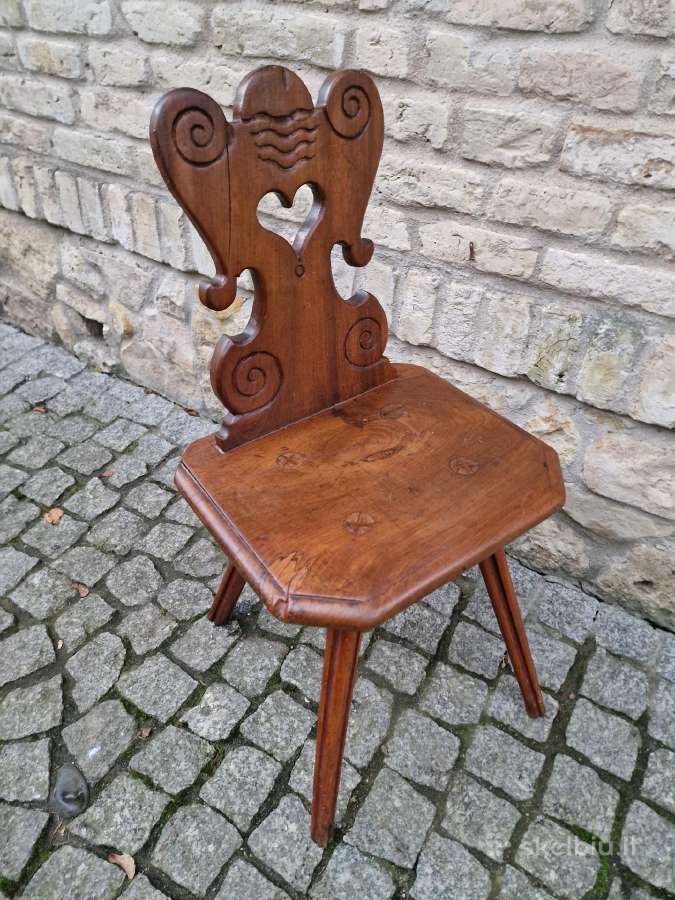 Vintažinė praeito šimtmečio folk art st.kėdė - nuotraukos Nr. 10