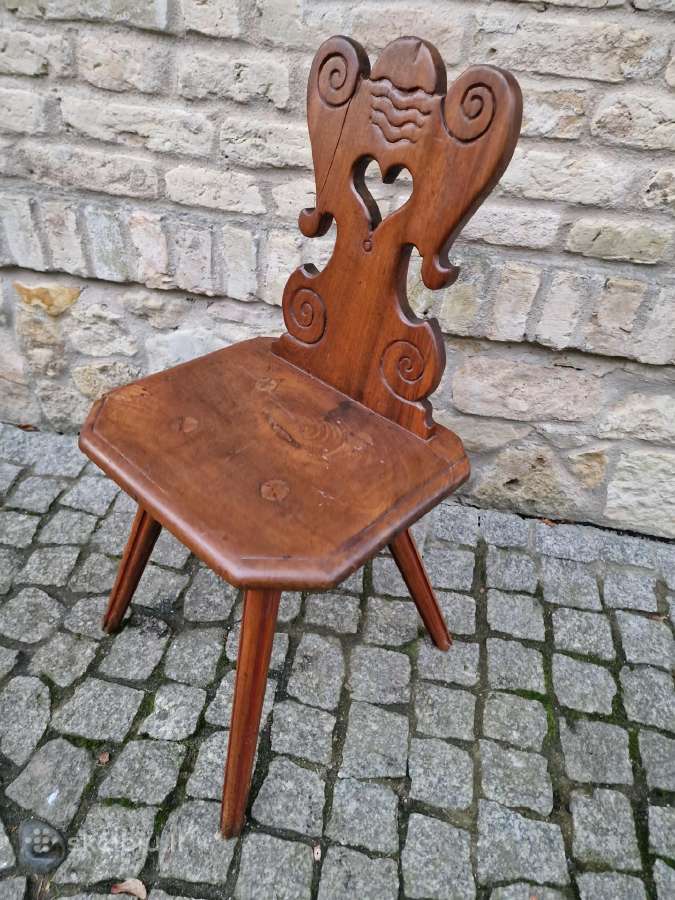 Vintažinė praeito šimtmečio folk art st.kėdė - nuotraukos Nr. 11