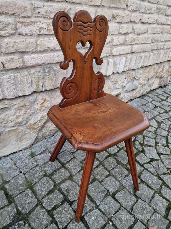 Vintažinė praeito šimtmečio folk art st.kėdė - nuotraukos Nr. 22