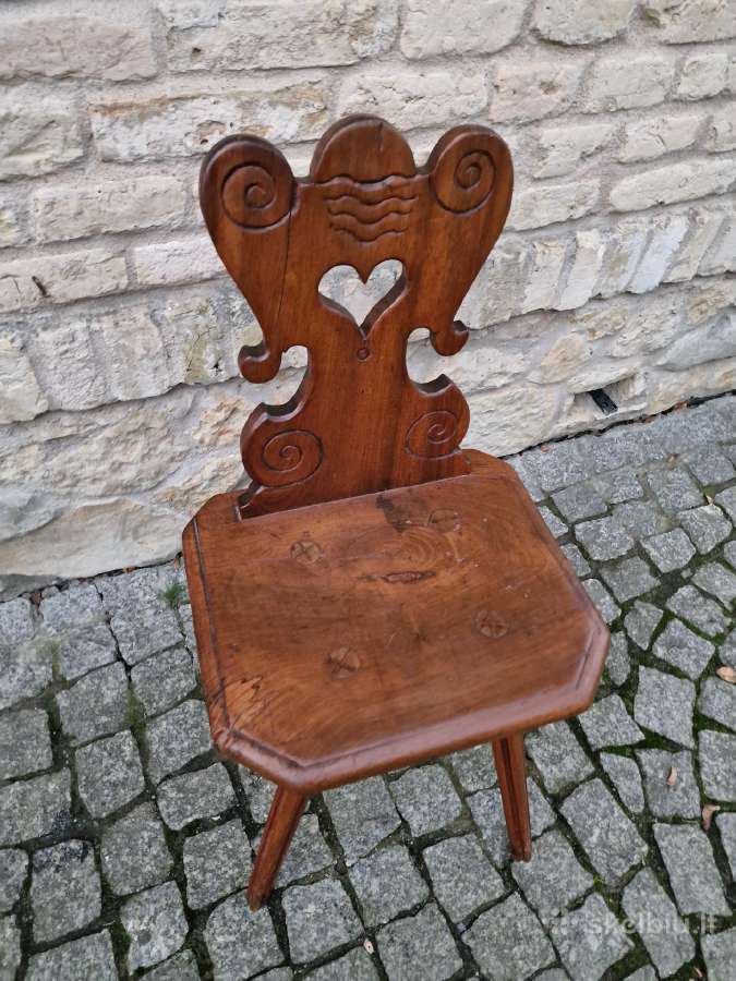 Vintažinė praeito šimtmečio folk art st.kėdė - nuotraukos Nr. 23
