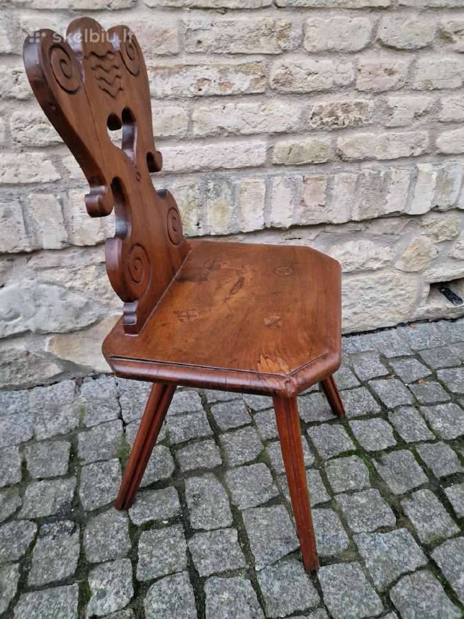 Vintažinė praeito šimtmečio folk art st.kėdė - nuotraukos Nr. 24