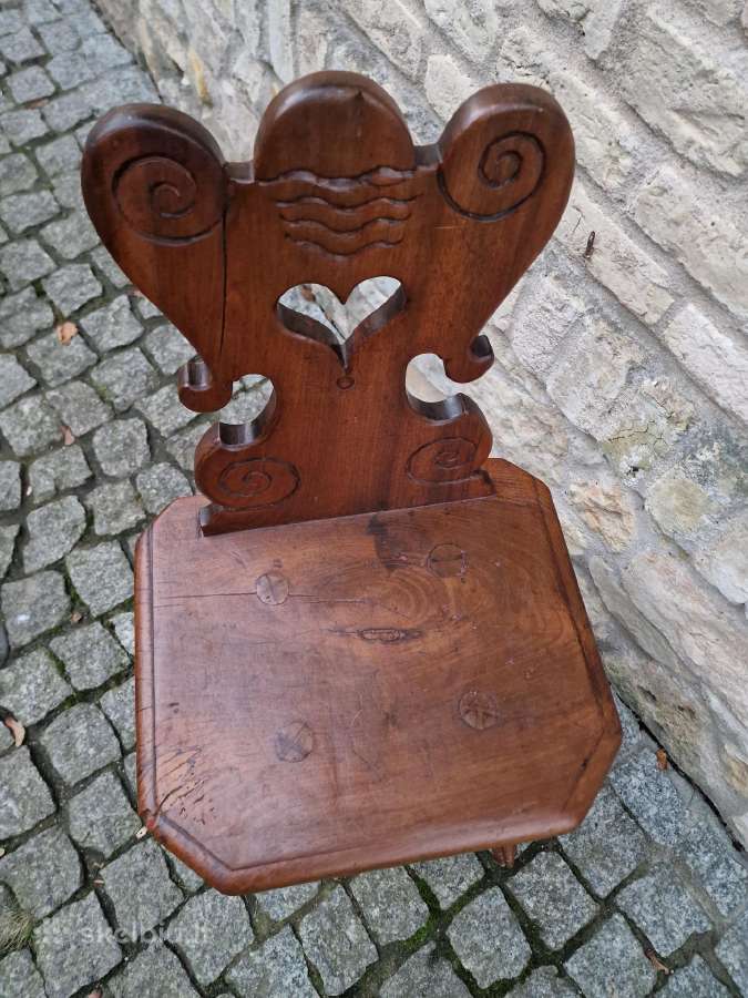 Vintažinė praeito šimtmečio folk art st.kėdė - nuotraukos Nr. 26