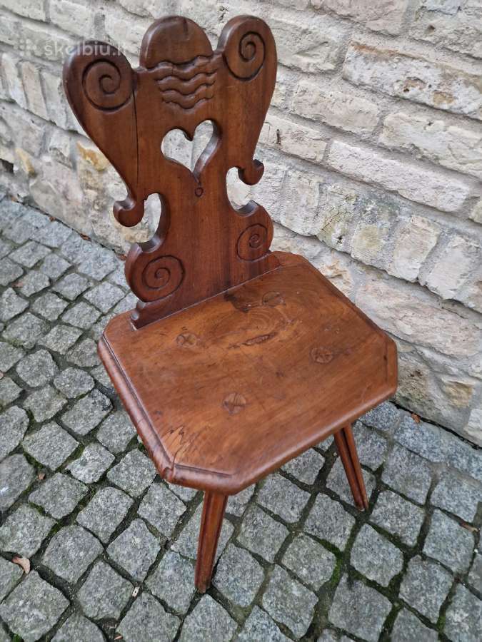 Vintažinė praeito šimtmečio folk art st.kėdė - nuotraukos Nr. 31
