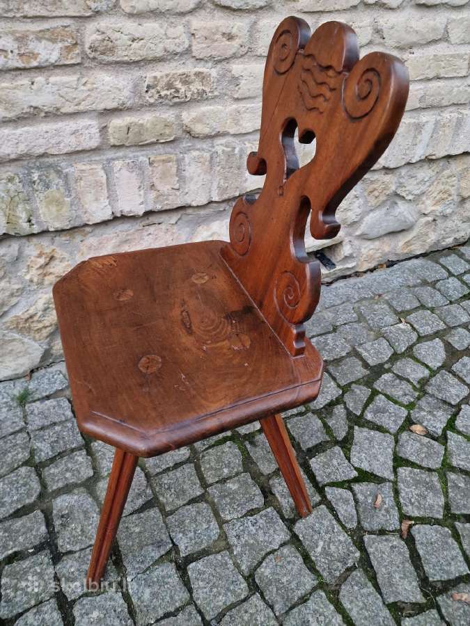 Vintažinė praeito šimtmečio folk art st.kėdė - nuotraukos Nr. 32