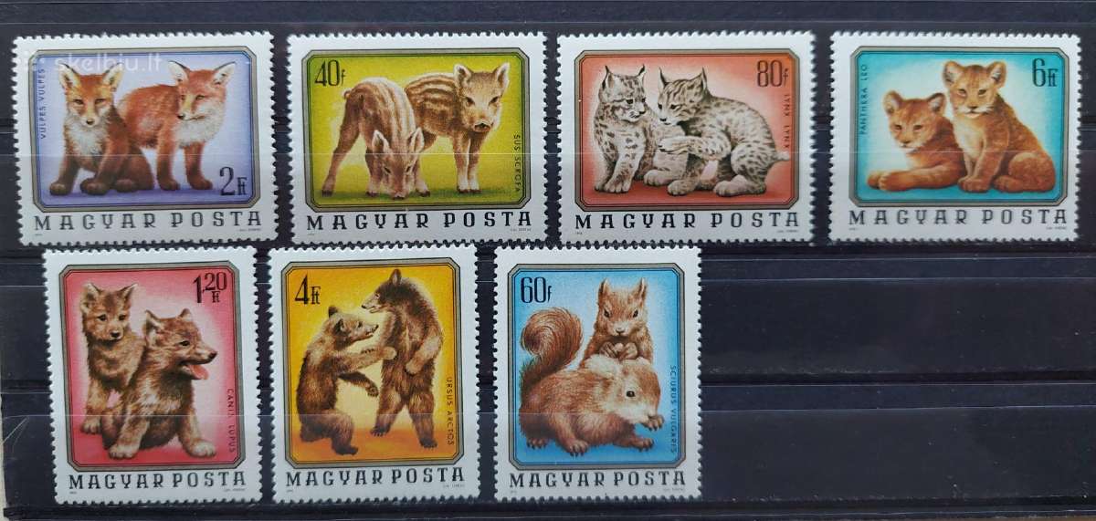 Vengrija 1976 gyvūnai, švarus, Michel 3098a-3104a