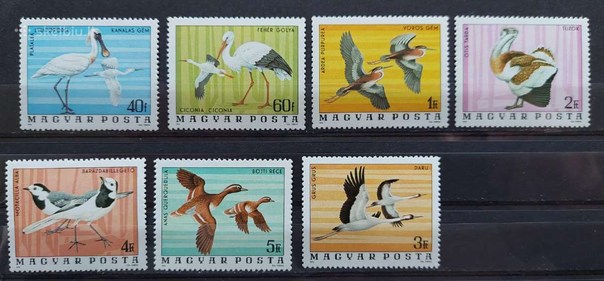 Vengrija 1977paukščiai, švarus, Michel 3171a-3177a