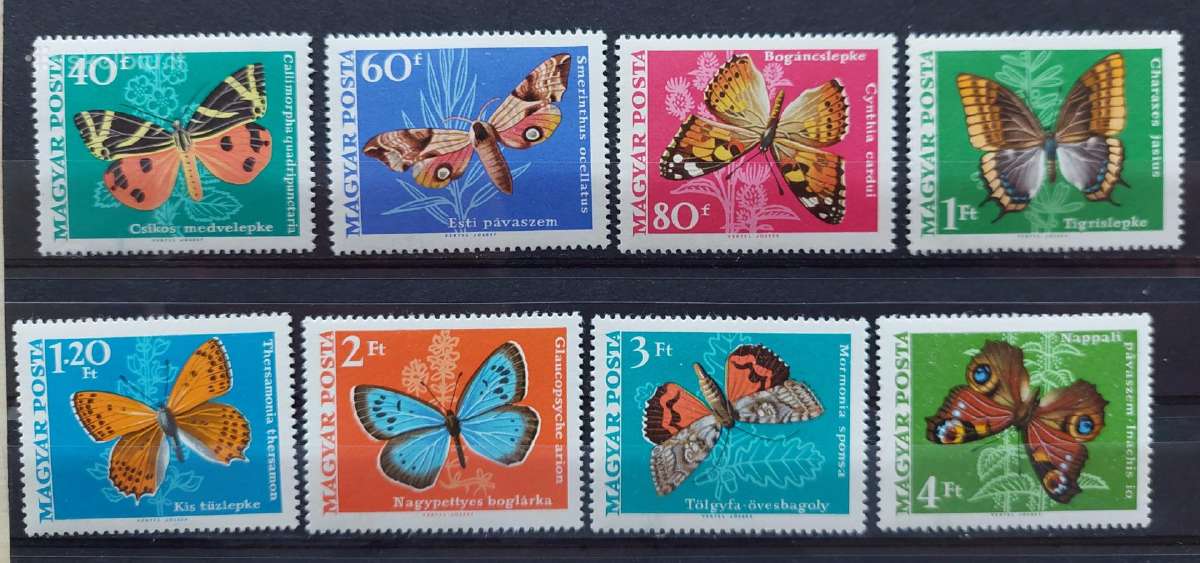 Vengrija 1969 drugeliai, švarus, Michel 2494a-2501