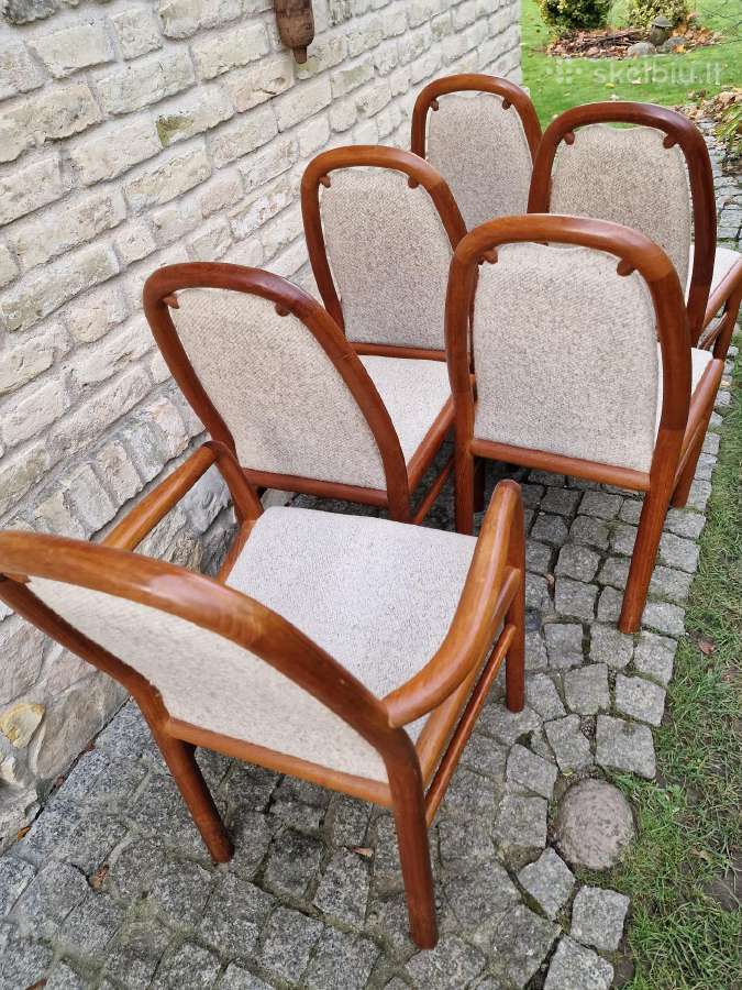 Vintažinės mid century tikmedžio kėdės - nuotraukos Nr. 2