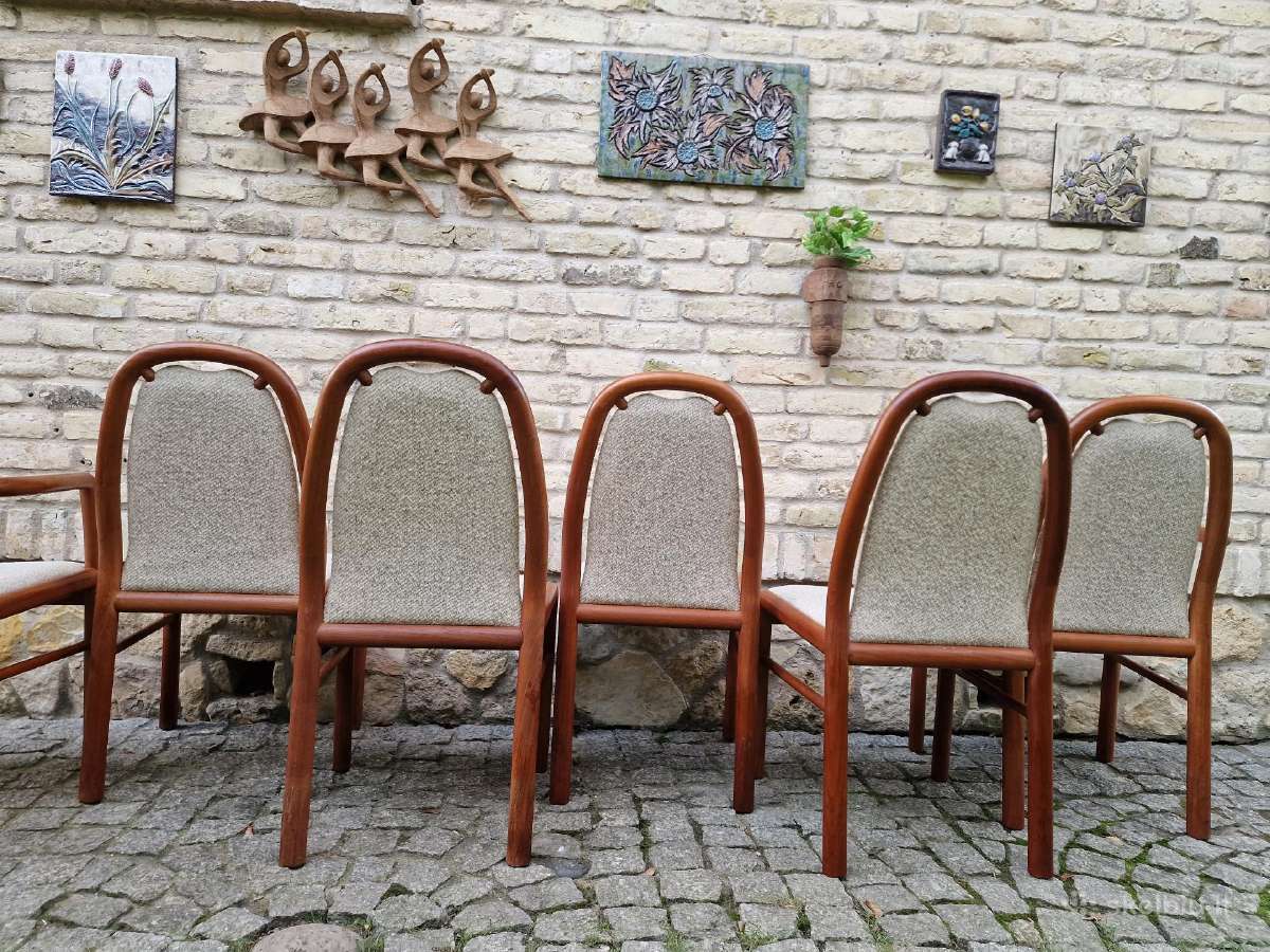 Vintažinės mid century tikmedžio kėdės - nuotraukos Nr. 6