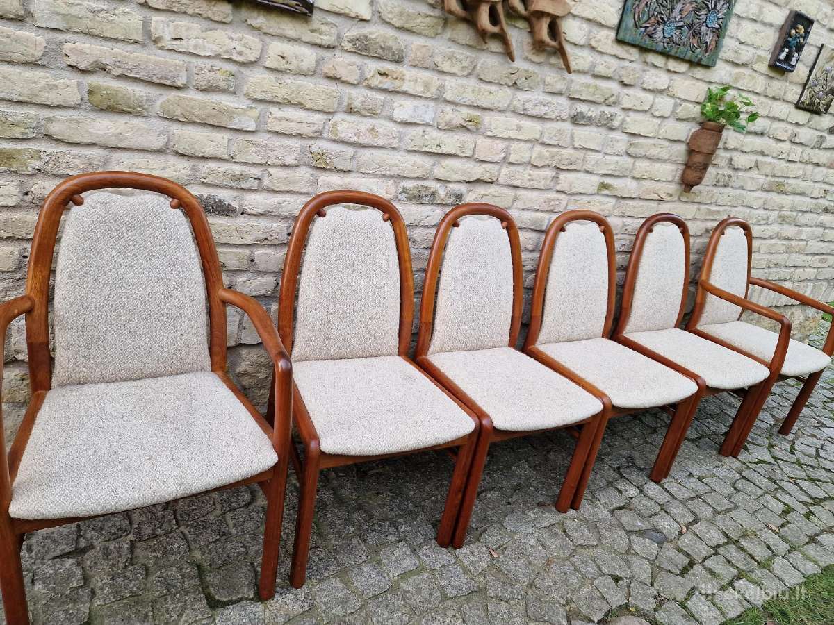 Vintažinės mid century tikmedžio kėdės - nuotraukos Nr. 12