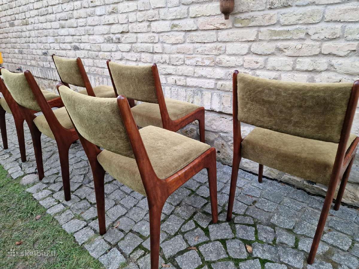 Vintažinės mid century raudonmedžio kėdės - nuotraukos Nr. 2