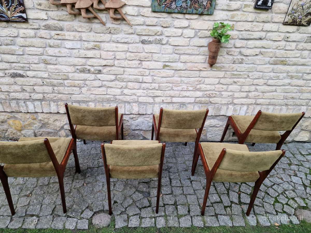 Vintažinės mid century raudonmedžio kėdės - nuotraukos Nr. 6