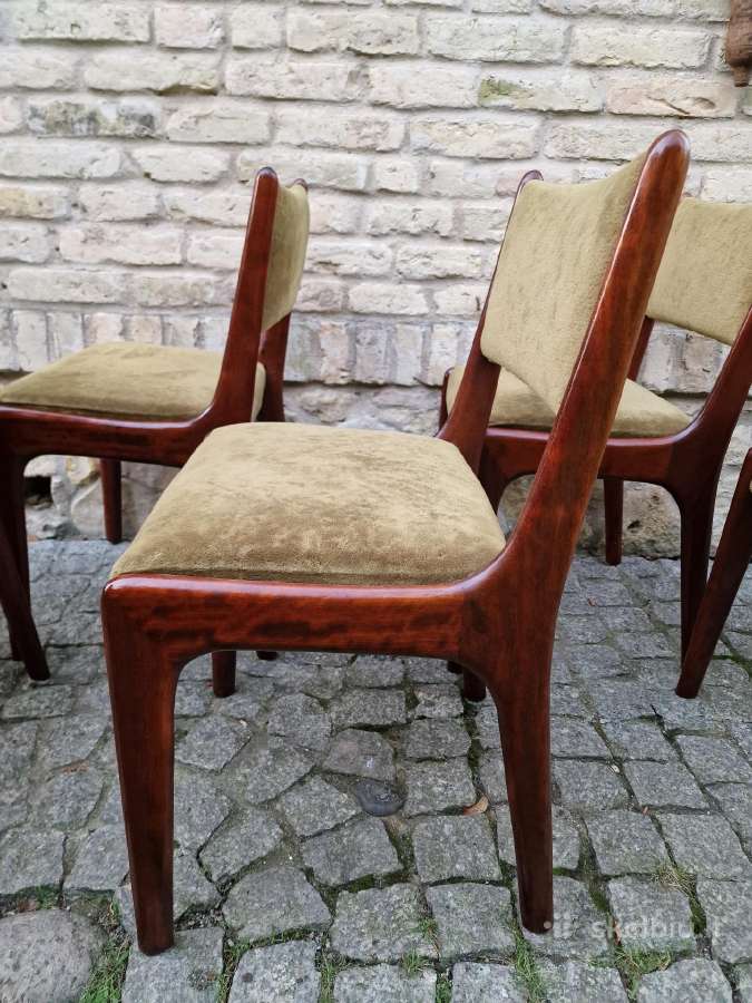 Vintažinės mid century raudonmedžio kėdės - nuotraukos Nr. 8