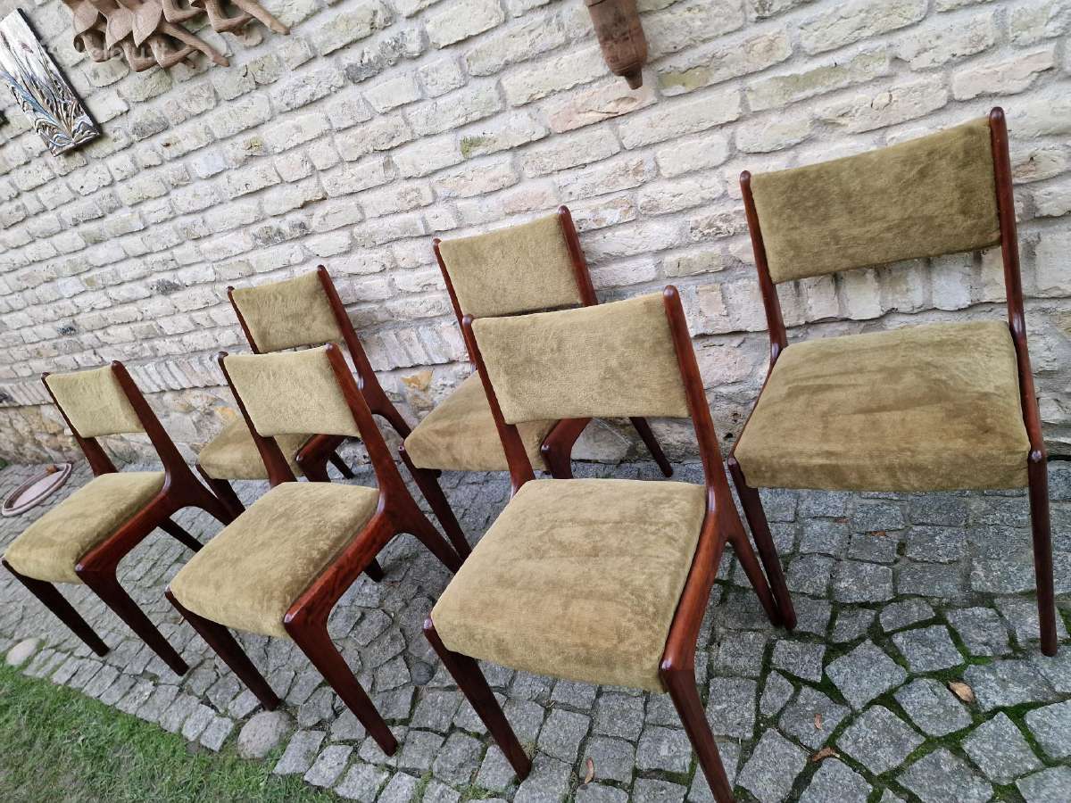 Vintažinės mid century raudonmedžio kėdės - nuotraukos Nr. 10