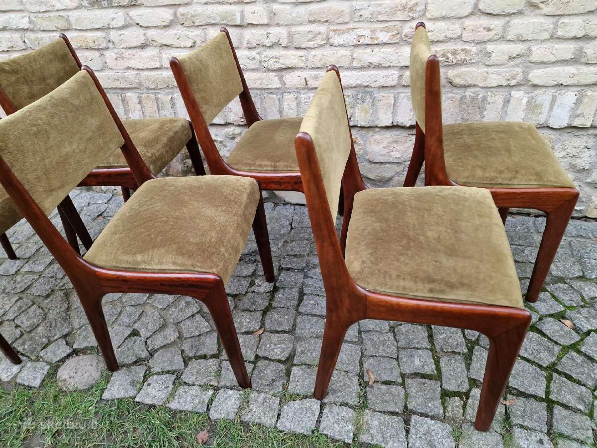 Vintažinės mid century raudonmedžio kėdės - nuotraukos Nr. 14
