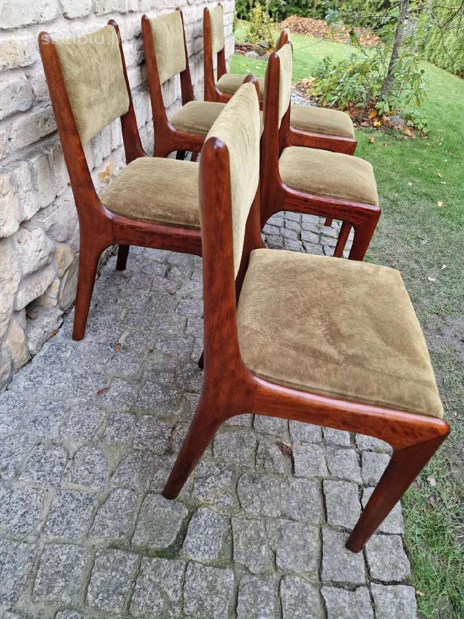 Vintažinės mid century raudonmedžio kėdės - nuotraukos Nr. 16