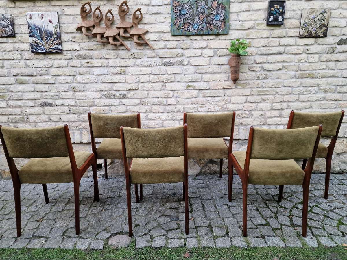 Vintažinės mid century raudonmedžio kėdės - nuotraukos Nr. 19