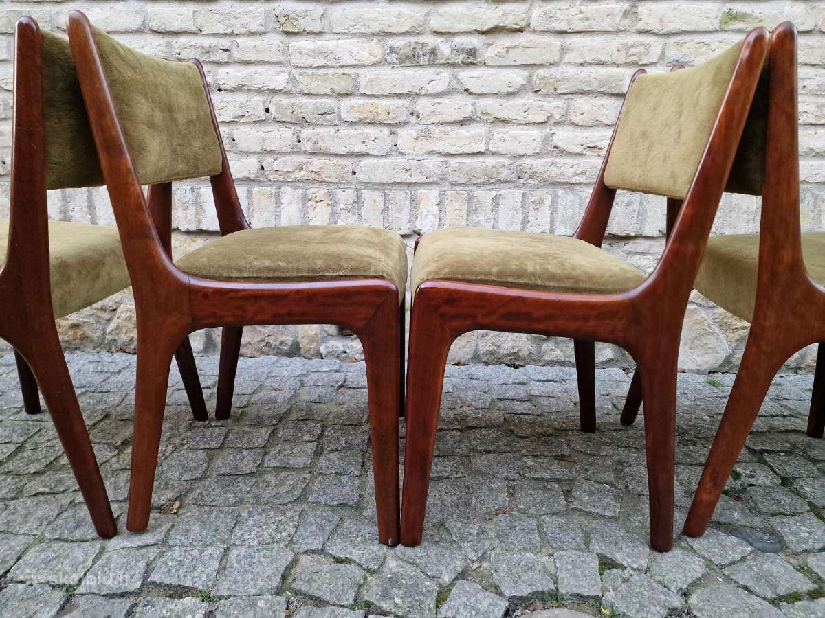 Vintažinės mid century raudonmedžio kėdės - nuotraukos Nr. 21