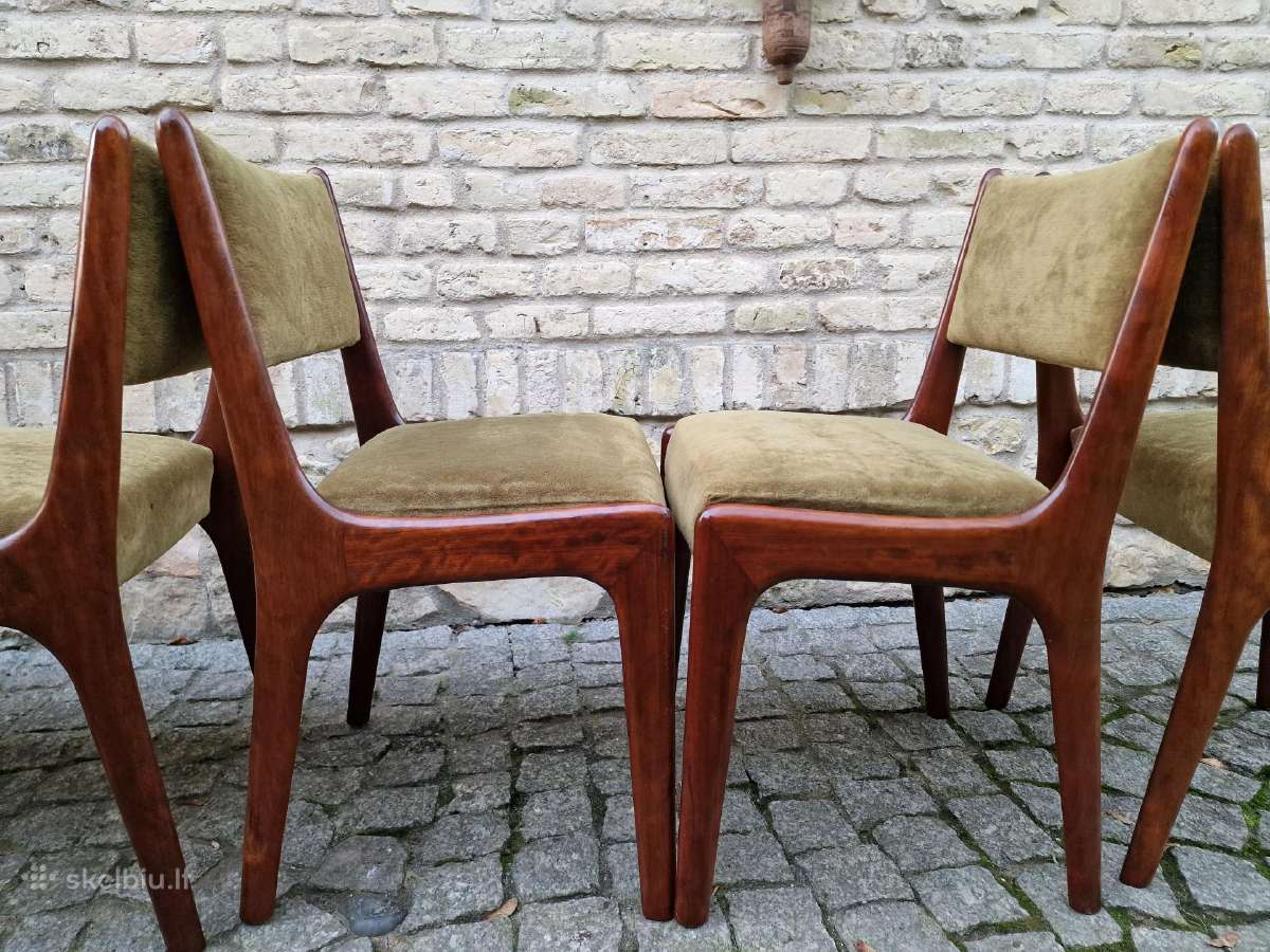Vintažinės mid century raudonmedžio kėdės - nuotraukos Nr. 22