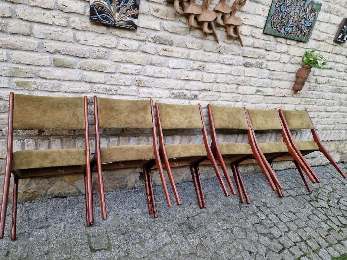 Vintažinės mid century raudonmedžio kėdės - nuotraukos Nr. 29