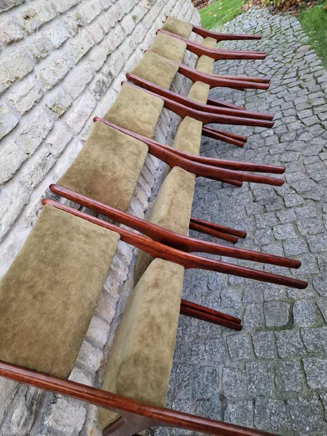 Vintažinės mid century raudonmedžio kėdės - nuotraukos Nr. 30