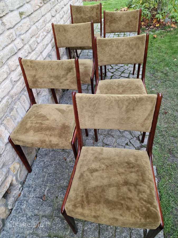 Vintažinės mid century raudonmedžio kėdės - nuotraukos Nr. 31