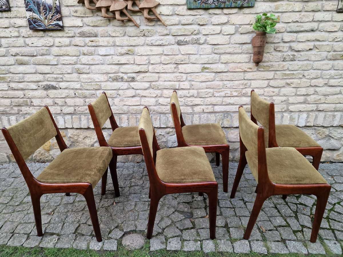 Vintažinės mid century raudonmedžio kėdės - nuotraukos Nr. 32
